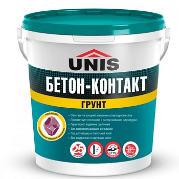 Грунтовка Бетоноконтакт "Юнис" PROFI 15 кг.
