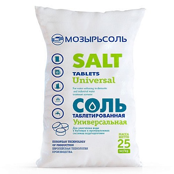 Соль таблетированная  МОЗЫРЬСОЛЬ ( 25 кг.)