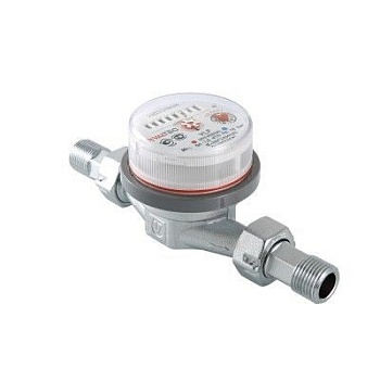 Водосчетчик "Valtec" 1/2" унив., квартирный, до +90*с, 1,5м3,110 мм  без сгонов, поверка - 6лет